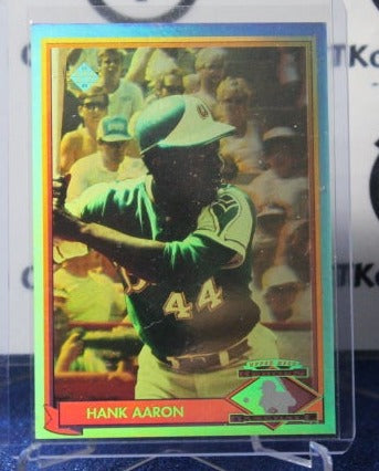 1991 UPPER DECK BASEBALL HEROES  HANK AARON # HH1 HOLO ATLANTA BRAVES  BASEBALL CARD