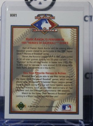 1991 UPPER DECK BASEBALL HEROES  HANK AARON # HH1 HOLO ATLANTA BRAVES  BASEBALL CARD