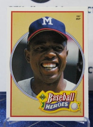 1991 UPPER DECK BASEBALL HEROES  HANK AARON # 20 ATLANTA BRAVES  BASEBALL CARD