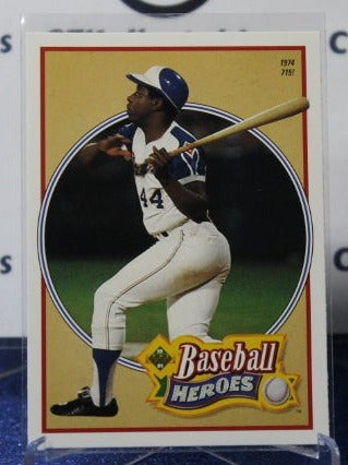 1991 UPPER DECK BASEBALL HEROES  HANK AARON # 23 ATLANTA BRAVES  BASEBALL CARD