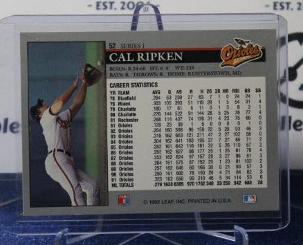 1992 LEAF BASEBALL CAL RIPKEN JR. # 52 BALTIMORE ORIOLES