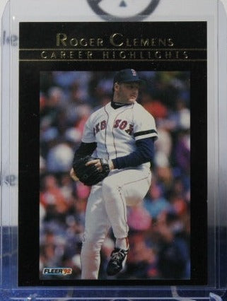 1992 FLEER BASEBALL ROGER CLEMENS CAREER HIGHLIGHTS # 9 BOSTON RED SOX