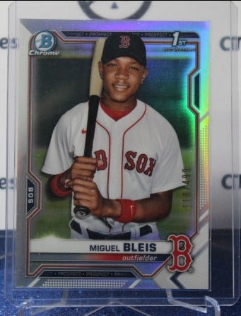 2021 BOWMAN CHROME PROSPECTS MIGUEL BLEIS # BCP-167 REFRACTOR /499 BOSTON RED SOX   BASEBALL