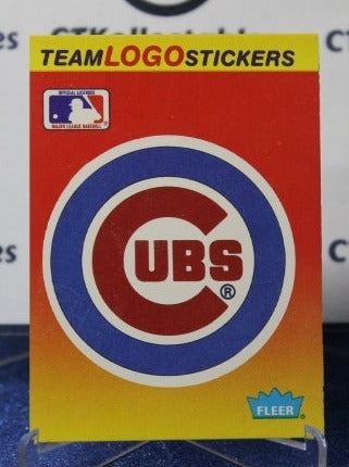1991 FLEER TEAM LOGO STICKER CHECKLIST CHICAGO CUBS  BASEBALL