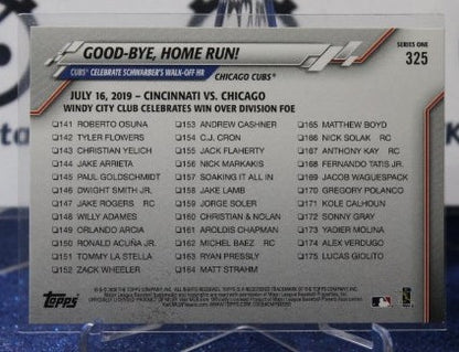2020 TOPPS  CHROME GOOD-BYE, HOME RUN # 325 CHICAGO CUBS  BASEBALL