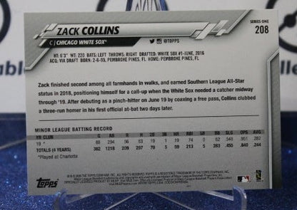 2020 TOPPS ZACK COLLINS  # 208  ROOKIE CHICAGO WHITE SOX  BASEBALL