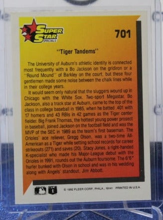 1992 FLEER BASEBALL SUPER STAR SPECIALS BO JACKSON # 701 CHICAGO WHITE SOX