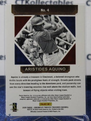 2020 PANINI TIMELESS TREASURES  ARISTIDES AQUINO # 4 ROOKIE  CINCINNATI REDS BASEBALL