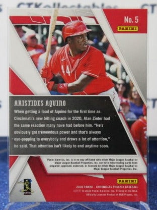 2020 PANINI PHOENIX  ARISTIDES AQUINO # 5 ROOKIE  CINCINNATI REDS BASEBALL