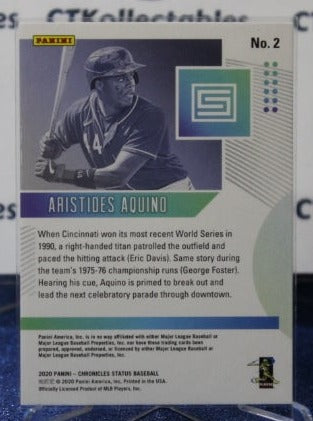 2020 PANINI STATUS  ARISTIDES AQUINO # 2 ROOKIE  CINCINNATI REDS BASEBALL