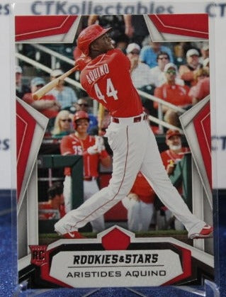 2020 PANINI ROOKIES AND STARS  ARISTIDES AQUINO # 4 ROOKIE  CINCINNATI REDS BASEBALL