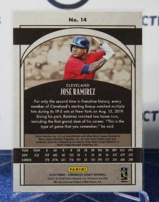 2020 PANINI LEGACY JOSE RAMIREZ # 14 RED 89/99 CLEVELAND INDIANS BASEBALL