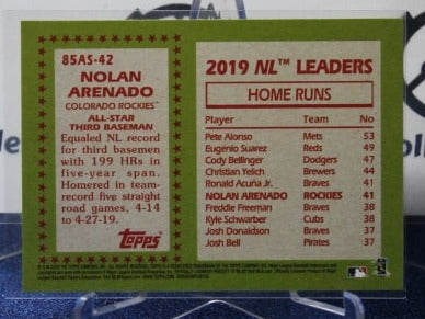 2020 TOPPS 35th ANNIVERSARY NOLAN ARENADO # 85AS-42 COLORADO ROCKIES  BASEBALL