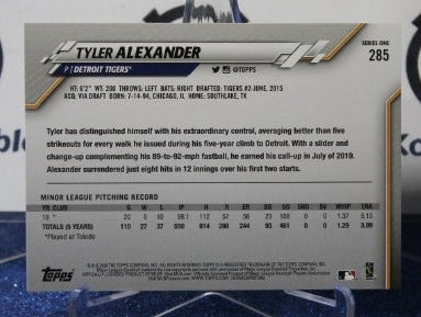 2020 TOPPS TYLER ALEXANDER # 285 ROOKIE DETROIT TIGERS BASEBALL