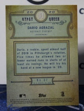 2020 TOPPS GYPSY QUEEN DARIO AGRAZAL # 37 ROOKIE DETROIT TIGERS BASEBALL