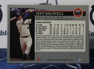 1992 LEAF JEFF BAGWELL # 28 HOUSTON ASTROS BASEBALL