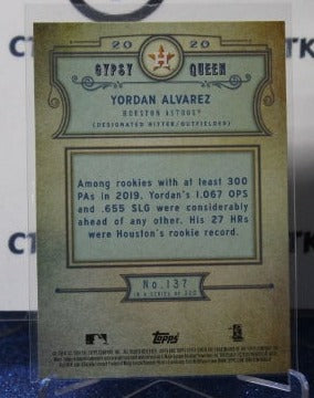 2020 TOPPS GYPSY QUEEN YORDAN ALVAREZ # 137 ROOKIE HOUSTON ASTROS BASEBALL