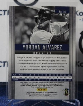 2020 PANINI TITANIUM YORDAN ALVAREZ # 15 ROOKIE HOUSTON ASTROS BASEBALL