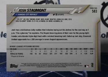 2020 TOPPS  JOSH STAUMONT # 583 ROOKIE KANSAS CITY ROYALS  BASEBALL