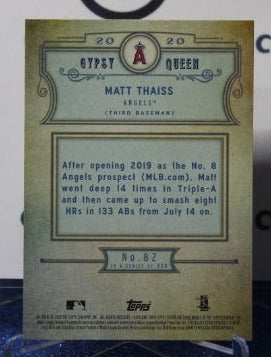 2020 TOPPS GYPSY QUEEN MATT TRAISS # 82  ROOKIE LOS ANGELES ANGELS BASEBALL