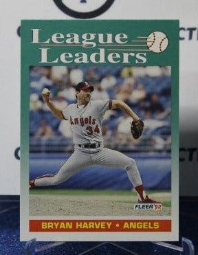 1992 FLEER LEAGUE LEADERS BRYAN HARVEY # 696 LOS ANGELES ANGELS BASEBALL