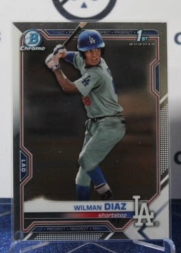 2021 BOWMAN CHROME 1st PROSPECT WILMAN DIAZ # BCP-197 LOS ANGELES DODGERS BASEBALL