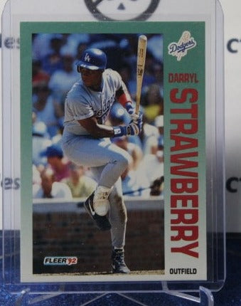 1992 FLEER DARRYL STRAWBERRY # 471  LOS ANGELES DODGERS BASEBALL