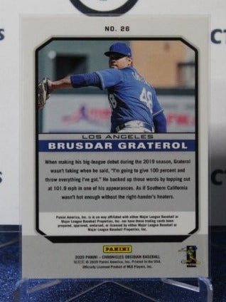 2020 CHRONICLES OBSIDIAN BRUSDAR GRATEROL # 26 ROOKIE LOS ANGELES DODGERS BASEBALL