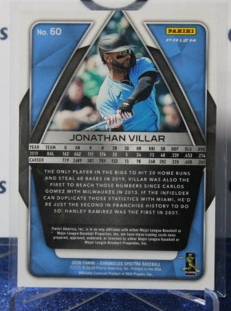 2020 PANINI CHRONICLES SPECTRA JONATHAN VILLAR # 60 PRIZM MIAMI MARLINS BASEBALL