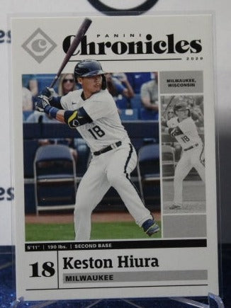 2020 PANINI CHRONICLES  KESTON HIURA # 24 MILWAUKEE BREWERS  BASEBALL CARD