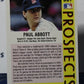 1992 FLEER  PROSPECTS PAUL ABBOTT # 667 MINNESOTA TWINS BASEBALL