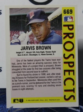 1992 FLEER  PROSPECTS JARVIS BROWN # 669 MINNESOTA TWINS BASEBALL