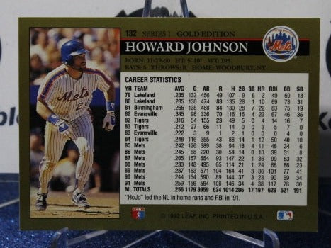 1992 LEAF BLACK/GOLD HOWARD JOHNSON # 132 NEW YORK METS BASEBALL