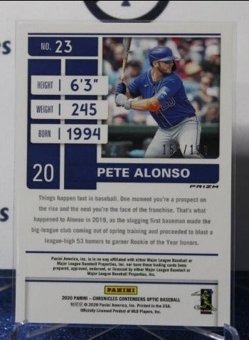 2020 PANINI CHRONICLES CONTENDERS PETE ALONSO # 23 PRIZM 156/199 NEW YORK METS BASEBALL