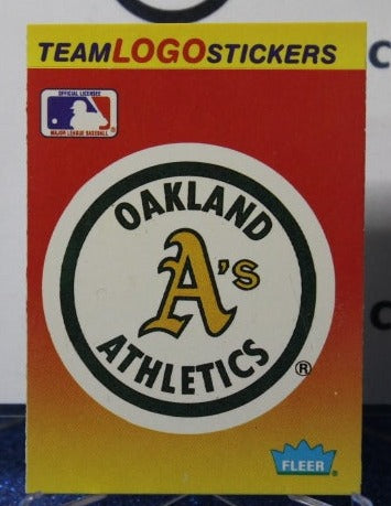 1991 FLEER  ICON STICKER OAKLAND ATHLETICS  BASEBALL CARD