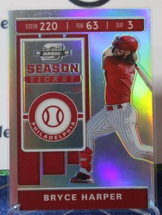 2020 PANINI CHRONICLES CONTENDERS BRYCE HARPER # 16 SILVER PRIZM  Philadelphia Phillies BASEBALL CARD