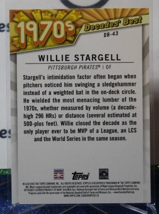 2020 TOPPS  DECADES BEST WILLIE STARGELL # BD-43 PITTSBURGH PIRATES BASEBALL CARD