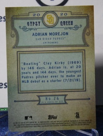 2020 TOPPS GYPSY QUEEN ADRIAN MOREJON # 26 ROOKIE SAN DIEGO PADRES BASEBALL CARD
