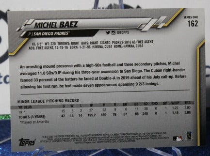 2020 TOPPS MICHEL BAEZ # 162 ROOKIE SAN DIEGO PADRES BASEBALL CARD