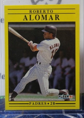 1991 FLEER  ROBERTO ALOMAR # 523 SAN DIEGO PADRES BASEBALL CARD