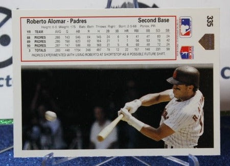 1991 UPPER DECK  ROBERTO ALOMAR # 335 SAN DIEGO PADRES BASEBALL CARD