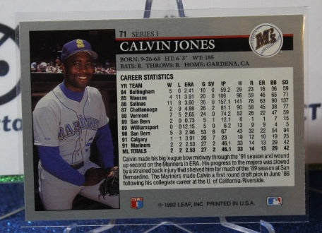 1992 LEAF CALVIN JONES # 71 SEATTLE MARINERS BASEBALL CARD