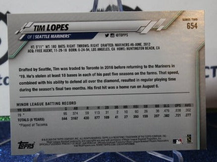 2020 TOPPS TIM LOPES # 654 ROOKIE SEATTLE MARINERS BASEBALL CARD