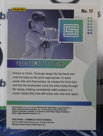 2020 PANINI CHRONICLES STATUS YOSHITOMO TSUTSUGO # 17  GOLD FOIL ROOKIE  TAMPA BAY RAYS CARD