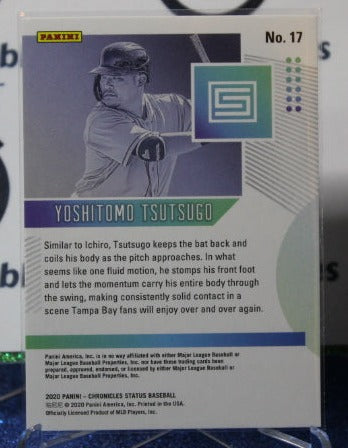 2020 PANINI CHRONICLES STATUS YOSHITOMO TSUTSUGO # 17  GREEN FOIL ROOKIE  TAMPA BAY RAYS CARD