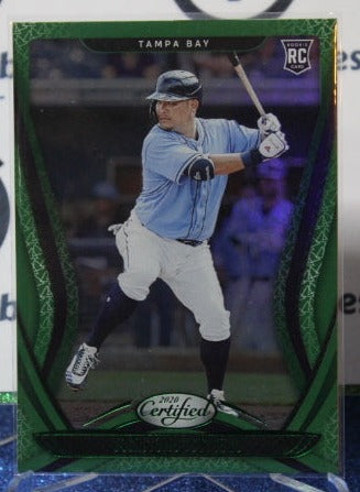 2020 PANINI CHRONICLES CERTIFIED YOSHITOMO TSUTSUGO # 17 GREEN FOIL ROOKIE  TAMPA BAY RAYS CARD