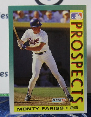 1992 FLEER PROSPECTS MONTY FARISS # 668 TEXAS RANGERS BASEBALL CARD