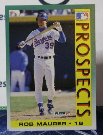 1992 FLEER PROSPECTS ROB MAURER # 659 TEXAS RANGERS BASEBALL CARD