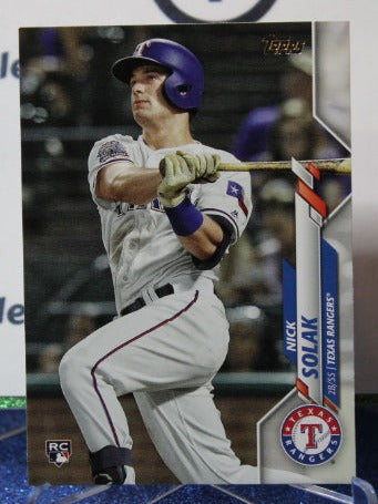 2020 TOPPS NICK SOLAK #166 ROOKIE TEXAS RANGERS BASEBALL CARD