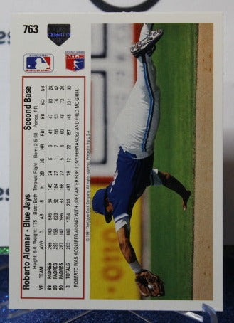 1991 UPPER DECK ROBERTO ALOMAR # 763 TORONTO BLUE JAYS BASEBALL